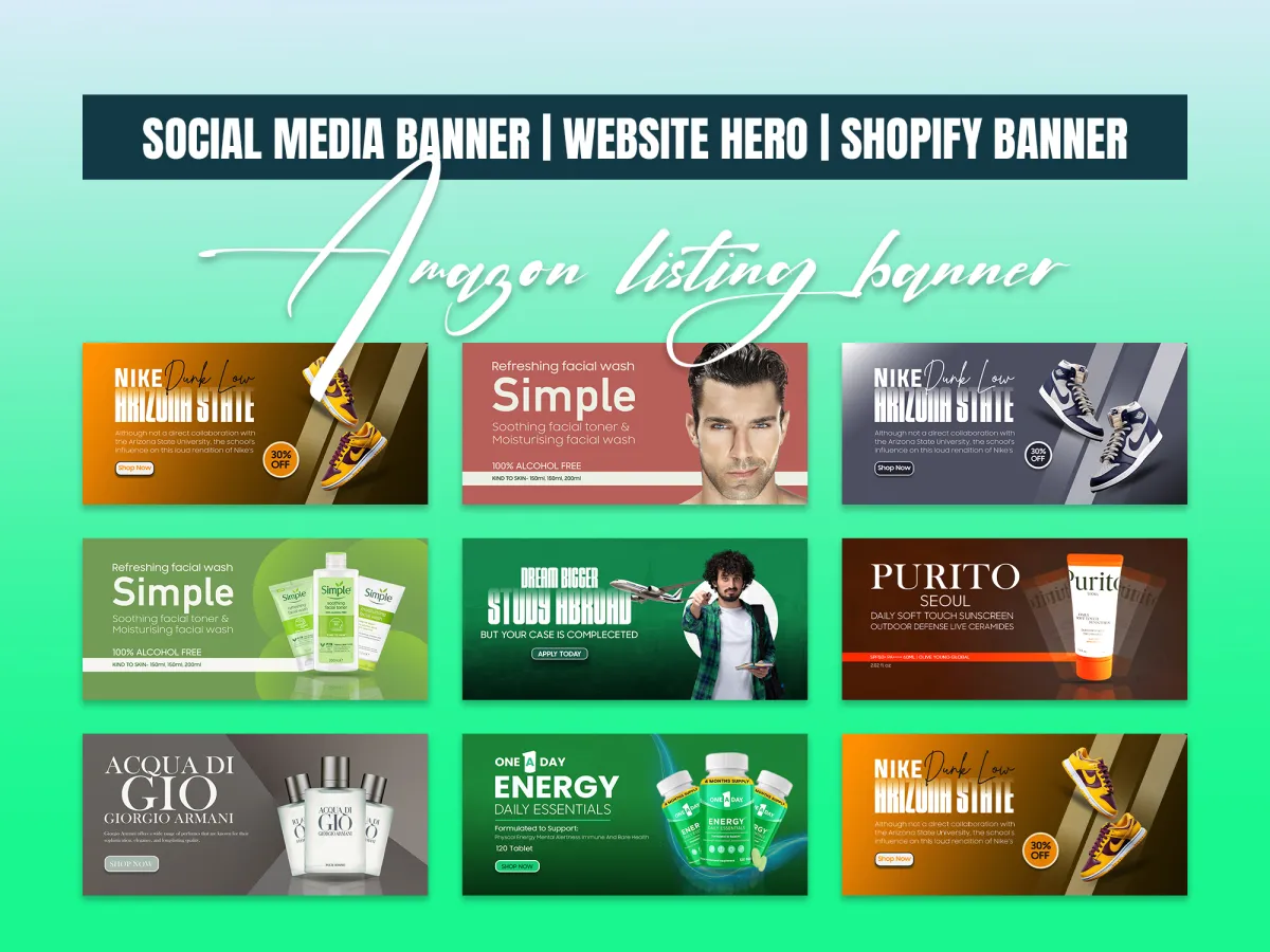 Do web banner, banner advertising, display ads banner & Social Media Banner design