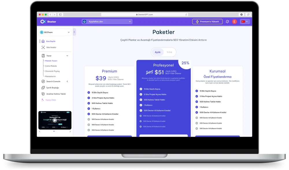DexterGPT — CEO & AI Platform Website UI/UX
