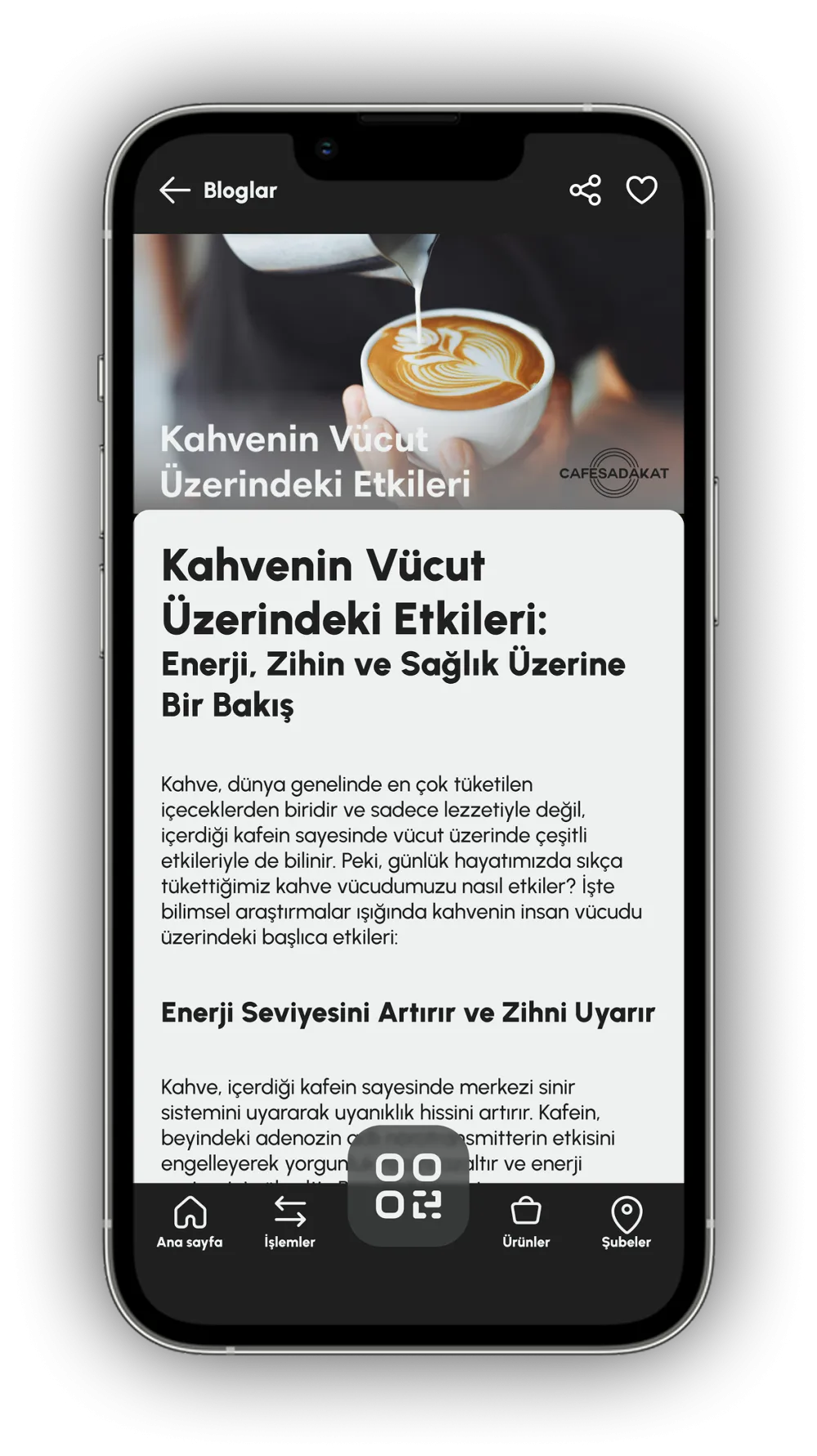 Saadet Cafe — Mobile App UI/UX Design